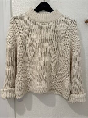 Heart and Soul Cream Cable Turtleneck Sweater